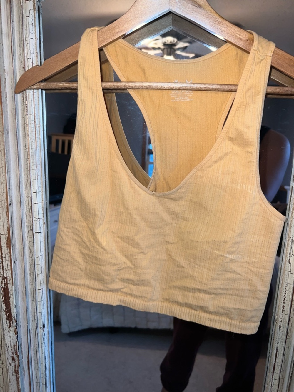 Women's Ribbed Racerback Tank Top - Mustard Yellow